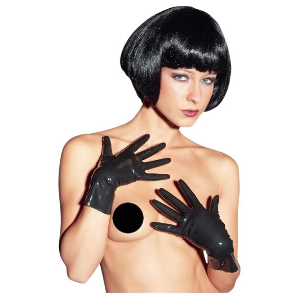 LATEX - Short, Unisex Gloves (Black) - M