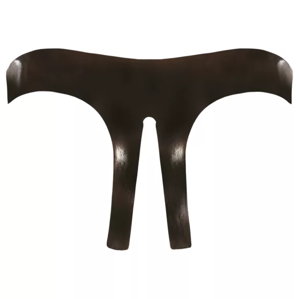 LATEX - Open-Crotch Women's Panties - Black (S-L)