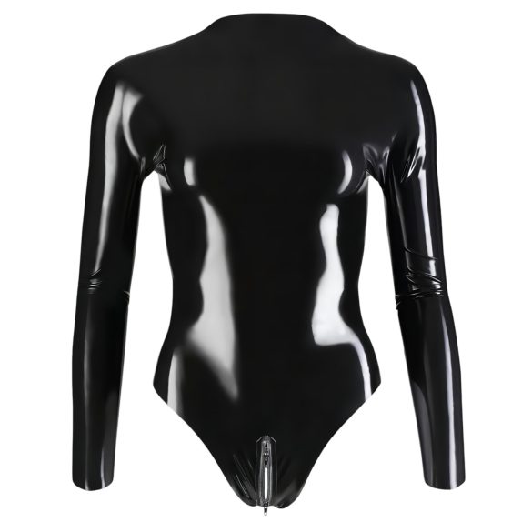 Latex Long-Sleeve Women's Bodysuit (Black)
