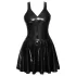 LATEX - Mini Dress with Ruffled Skirt (Black) - XL