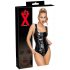 LATEX - Full Zip Latex Bodysuit (Black) - M