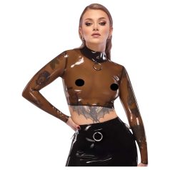 LATEX - Sheer Black Latex Top - M