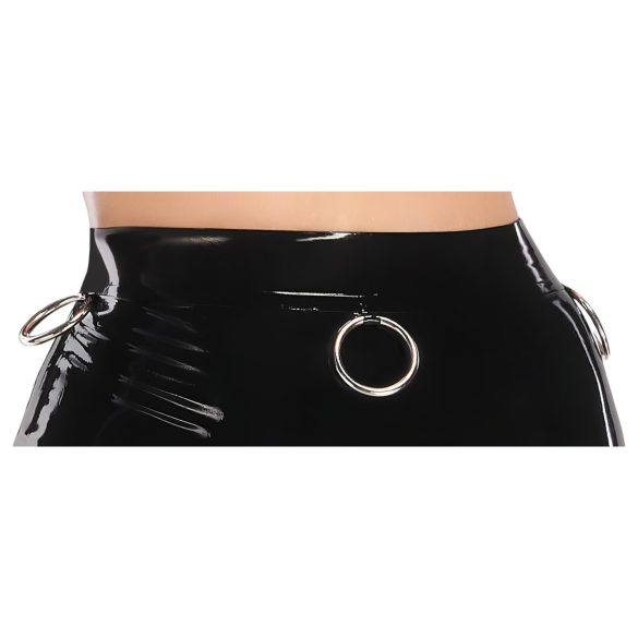 LATEX - Black Midi Skirt - M