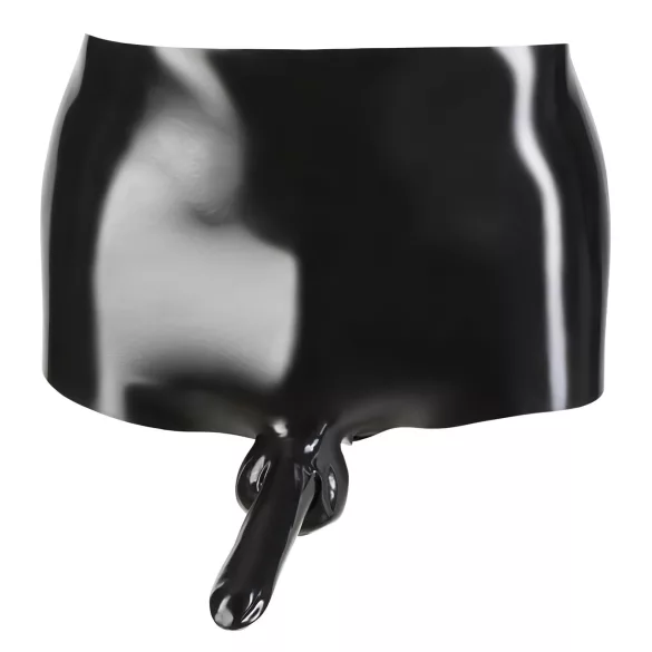 Latex boxer shorts + penis sleeve (black)