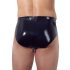 LATEX - Men's Black Conical Anal Plug Briefs - XL