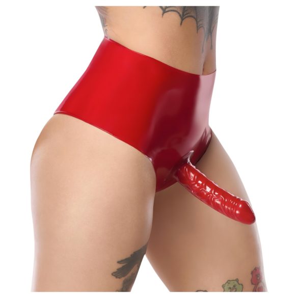 LATEX - Realistic Red Dildo Panties