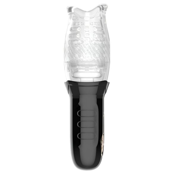 Leopard Bellucci 360 - Rotating Vibrating Masturbator (Translucent Black)