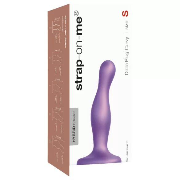 Strap-on-me Curvy S - wavy suction cup dildo (purple)