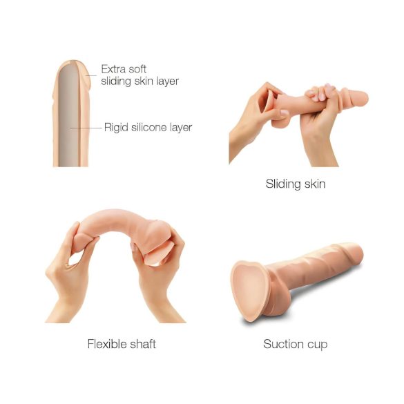 Strap-on-me S - Dual Layer Suction Cup Dildo (Natural)