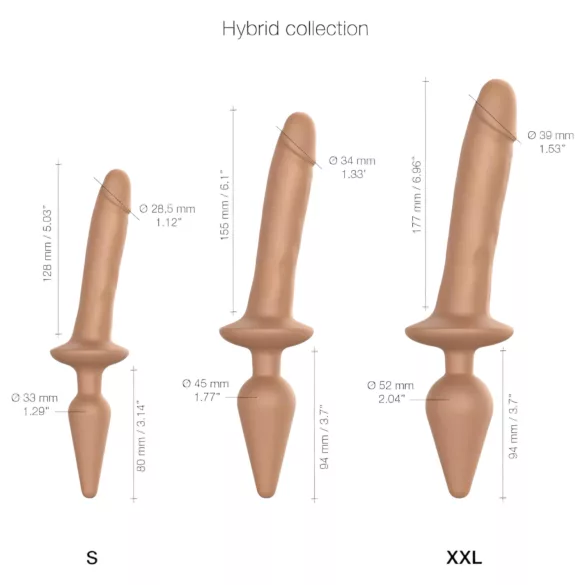 Strap-on-me Switch Realistic S - 2-in-1 silicone dildo (natural)