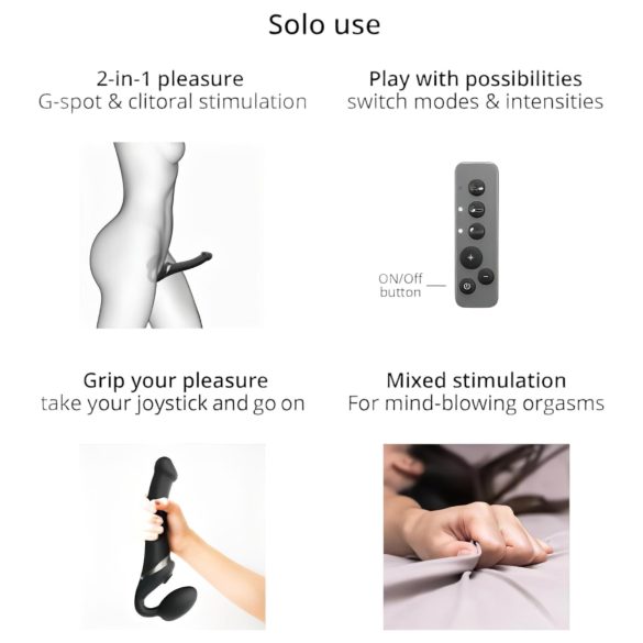 Strap-on-me S - strap-on, air pulse vibrator - (blue)