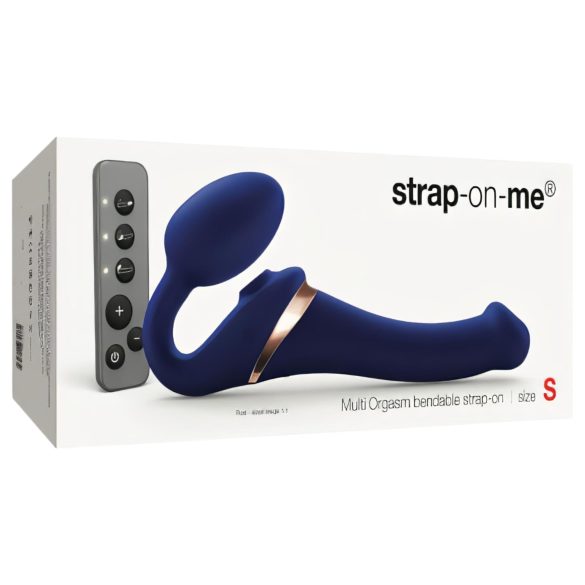 Strap-on-me S - strap-on, air pulse vibrator - (blue)