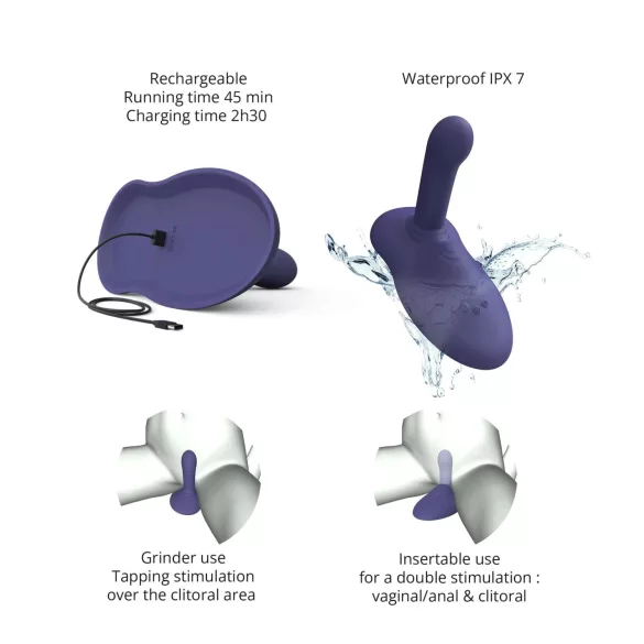 Love to Love GoFast - thrusting and clitoral vibrator with suction cup (blue)