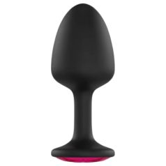Dorcel Geisha Plug Ruby M - pink jeweled anal plug (black)