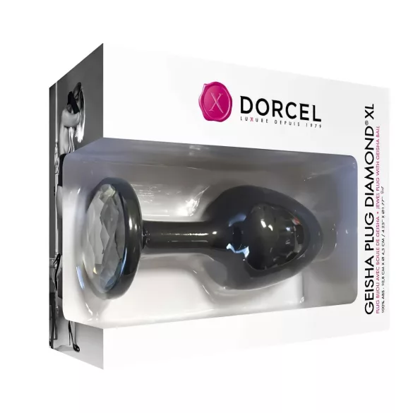 Dorcel Geisha Diamond XL Anal Plug - Black with White Gemstone
