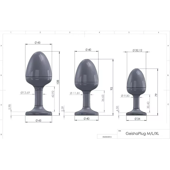 Dorcel Geisha Diamond XL Anal Plug - Black with White Gemstone