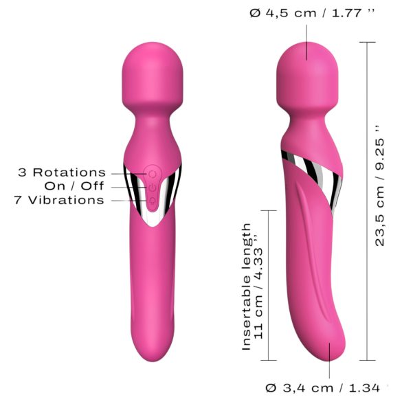 Dorcel Dual Orgasms - rechargeable 2‑in‑1 massaging vibrator (pink)