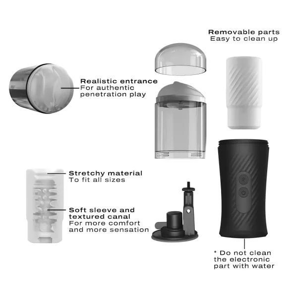 Dorcel Thrust Blow - Rechargeable Thrusting Masturbator (Black)