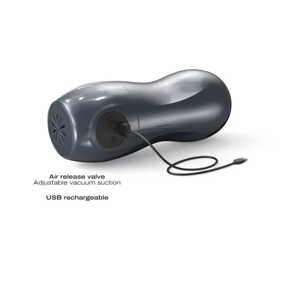 Dorcel Blowjoy Vibe - suction and vibrating rechargeable masturbator (grey)