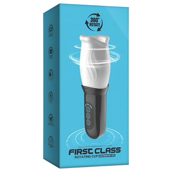 Funny Me First Class - Rotating Pleasure Masturbator (White-Black)