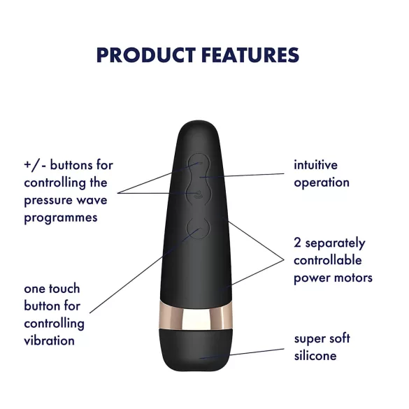 Satisfyer Pro 3+ - Waterproof Rechargeable Clitoral Stimulator (Black)