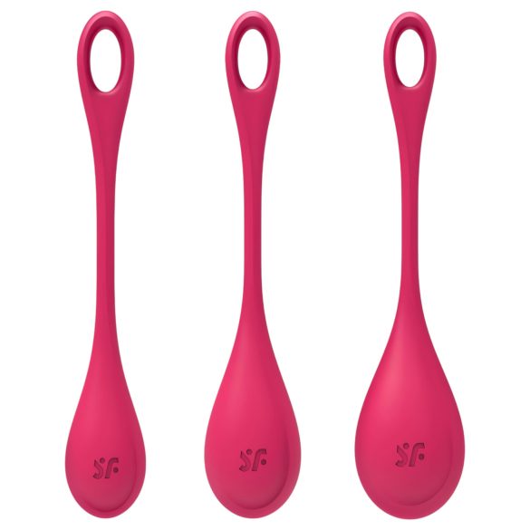 Satisfyer Yoni Power 1 - Red Geisha Ball Set (3-Piece)