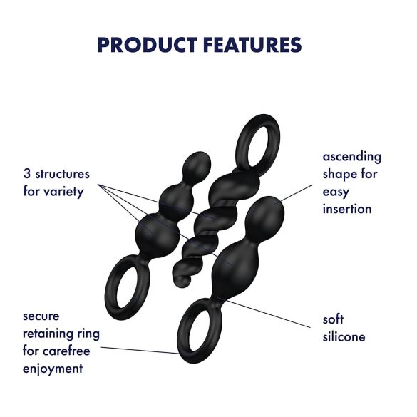 Satisfyer Booty Call - Black Anal Plug Set (3 Pieces)