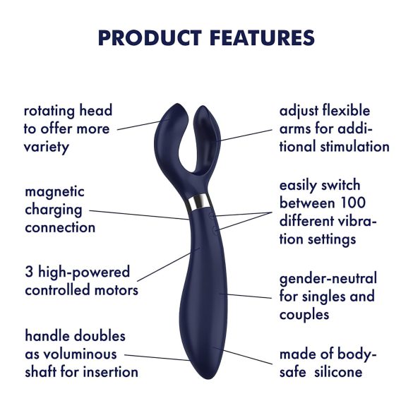 Satisfyer Endless Fun - Rechargeable, Waterproof Couple's Vibrator (Blue)