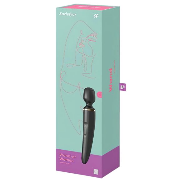 Satisfyer Wand-er Woman - Waterproof Black Massaging Vibrator