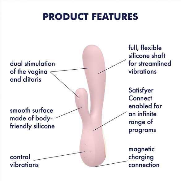 Satisfyer Mono Flex - Smart Waterproof Vibrator (Pink)