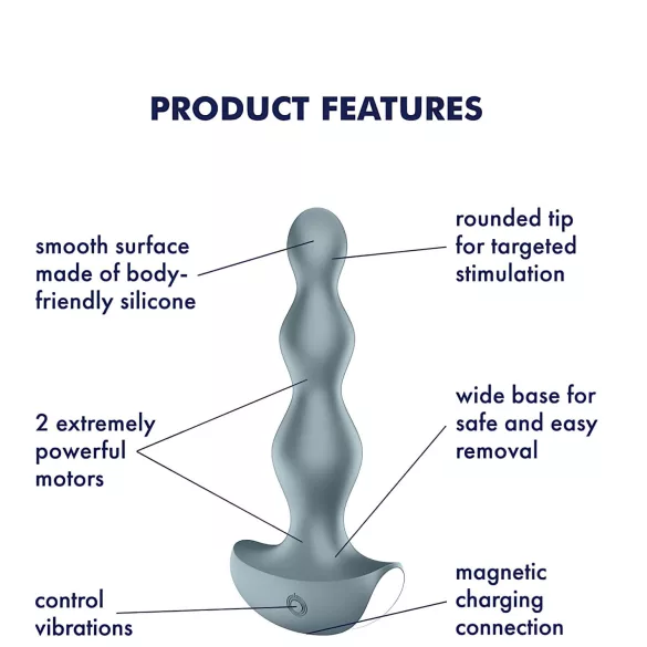 Satisfyer Lolli-Plug 2 – Rechargeable, Waterproof Anal Vibrator (Gray)