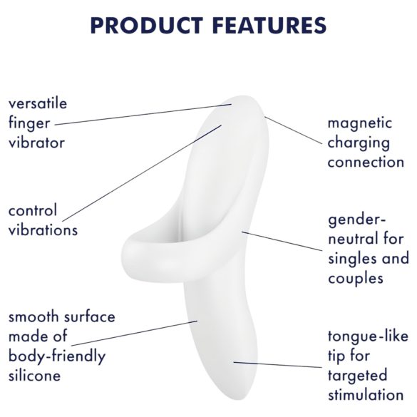 Satisfyer Bold Lover - Rechargeable Waterproof Finger Vibrator (White)