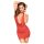 Penthouse Heart Robe - Halter Dress & Thong Set (Red) - M/L