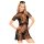 Penthouse Poison Cookie - Lace Dress, Thong & Hair Accessory Set (Black) - L/XL
