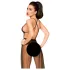 Penthouse Forplay Lace Bodysuit with Tulle Shawl (Black) - L/XL