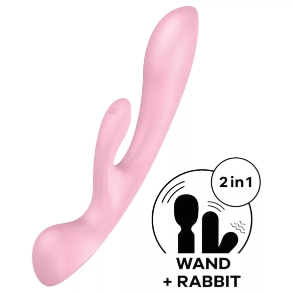 Satisfyer Triple Oh - Rechargeable Pink Vibrator with Clitoral Arm
