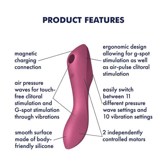 Satisfyer Curvy Trinity 3 - Wave Motion 2in1 Vibrator (Red)