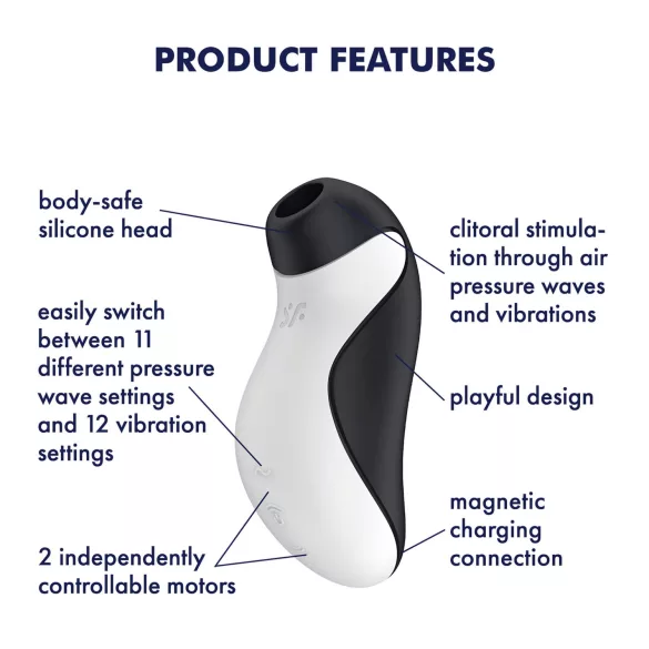 Satisfyer Orca - waterproof air-pulse clitoral stimulator (black & white)