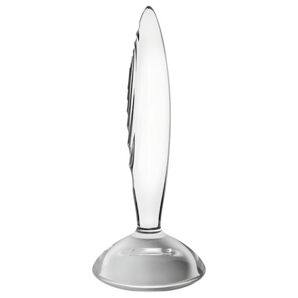 Satisfyer Sparkling Crystal - Ribbed Glass Dildo (Clear)