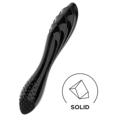   Satisfyer Dazzling Crystal 1 - Dual-Ended Glass Dildo (Black)