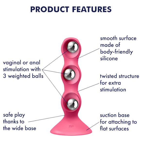 Satisfyer Triple Ball-R - Beaded Anal Vibrator (Pink)