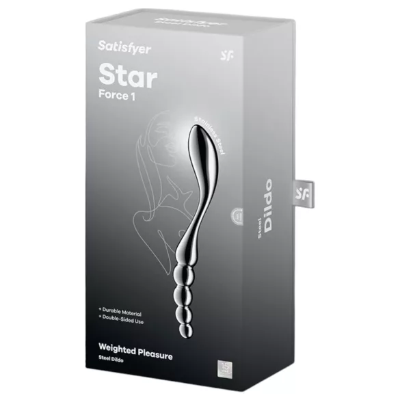 Satisfyer Star Force 1 - Textured Steel Dildo (Silver)