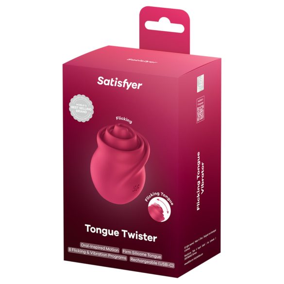 Satisfyer Tongue Twister - Rotating Tongue Clitoral Vibrator (Pink)
