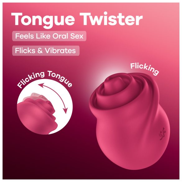 Satisfyer Tongue Twister - Rotating Tongue Clitoral Vibrator (Pink)
