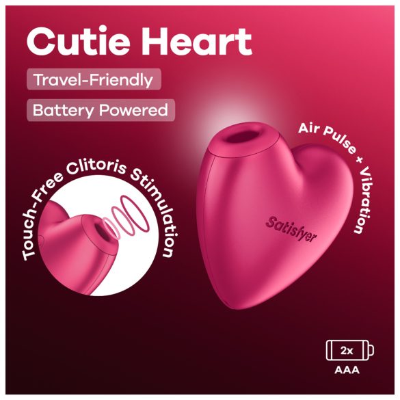 Satisfyer Cutie Heart - Airwave Clitoral Stimulator (Pink)