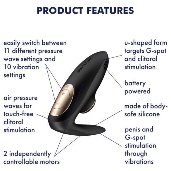 Satisfyer Pro 4 Couples - Air Pulse Dual Vibrator (Black)