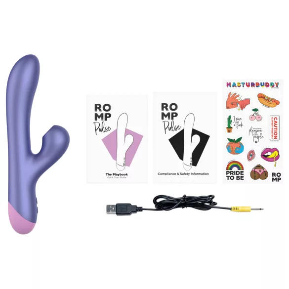 ROMP Pulse - G-Spot Vibrator with Airwave Clitoral Stimulator (Purple)