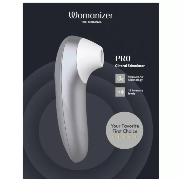 Womanizer Pro - air‑pulse clitoral stimulator (grey)