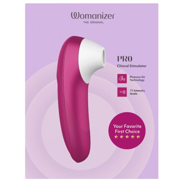 Womanizer Pro - Air Pulse Clitoral Stimulator (Pink)