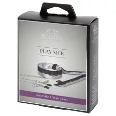Fifty Shades of Grey - Silver Nipple Clamps with Collar